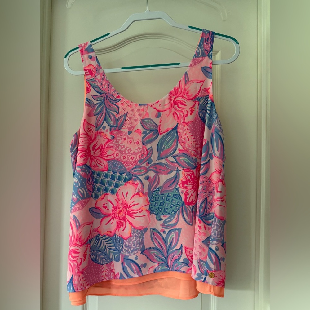 *Like New* Lilly Pulitzer Reversible Florin Straight Hem Tank.